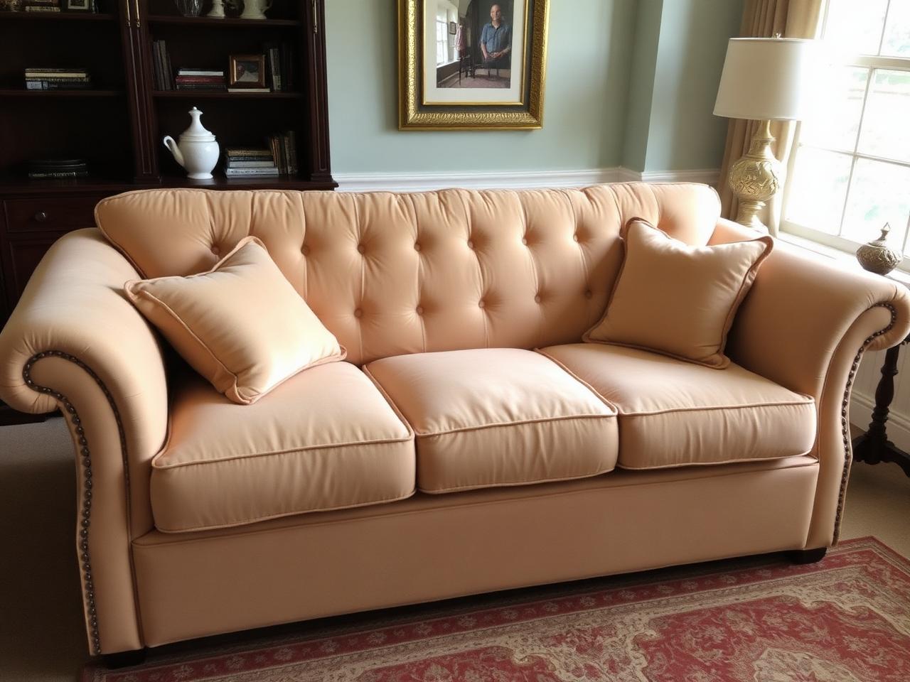 Same sofa after reupholstery